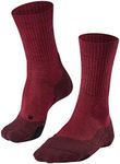 FALKE Women's TK2 Explore Wool Hiking Socks, Merino, Breathable Quick Dry, Mid Calf, Medium Padding, Athletic Sock, Red (Scarlet 8280), 9.5-10.5, 1 Pair