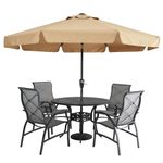 MASTERCANOPY Patio Umbrella OutdoorMarket Table Umbrella with Ruffles, 8 Sturdy Ribs (9FT, Khaki)