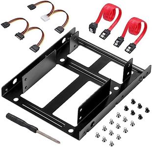 S.H.Y SPRUCES SSD Metal Mounting Bracket Kit, 2.5 to 3.5 Hard Drive Adapter, Compatible with Any 2.5 to 3.5 Drive Bay, with SATA Data Transfer Cable and SATA Power Cable