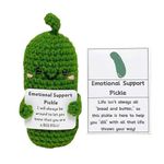 Emotional Support Pickled Cucumber Gift,Knitting Cucumbe with Positive Words,Cute Pickle Toys for Home Office Desktop Decor (1 pcs)