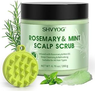 Scalp Scrub, SHVYOG Rosemary Scalp Exfoliator, Scalp Exfoliator Scrub for Build Up, Hair Exfoliate Scrub for Scalp, Hair Treatment Nourishing Detox Hair Care with Scalp Massager, 6.76 oz