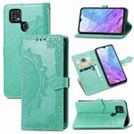 Ranyi for Consumer Cellular ZMax 10 Case, ZTE Z6250 Case, Mandala Flower Wallet Case with Credit Card Holder Kickstand Leather Flip Folio Magnetic Wallet Case for Consumer Cellular ZMax 10 -Green