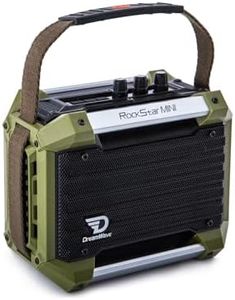 Dreamwave Rockstar Mini Outdoor Bluetooth Speaker, Compact 40W RMS Portable Speaker with Clear Vocals, Deep Bass, 29H Playtime, IP66 Waterproof, Karaoke Mic Input, Bass & Treble EQ, TWS Stereo