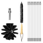 Pyatofyy Dryer Vent Kit 12 Feet, Flexible 9 Rods Dry Duct Cleaning Kit Chimney Sweep Brush with Dryer Lint Brush