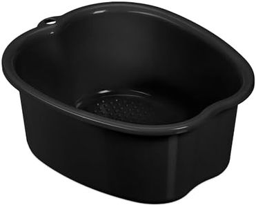 Relaxdays Cuenco Baño de Pies, Barreño Plástico, Pediluvio, Bañera Pedicura, Foot SPA, 15 x 33 x 38 cm, Negro