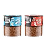 DAILYGRIND Flavored Instant Coffee Powder Combo Pack of 2 with Vanilla and Classic Flavored Coffee - 50g x 2 Jar | 100% Arabica Beans for Both Hot and Cold Coffee| Makes 50 Cups