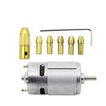 SP Combo of 12 volts 555 DC Motor 12000rpm High Speed with Hand Drill Chuck set for DIY Projects Electric Drill Bits For Drilling Application (3.17 millimeters) - Multi