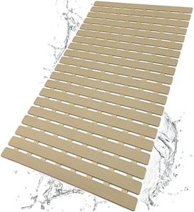 BEMISO Shower Mat Non Slip Bathtub Mat with Suction Cups and Drain Holes 27.5 x15.7 Inch Bath Mat for Tub & Shower.Easy Dry,Easy to Cut,Eco-Friendly
