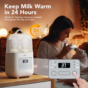 Bear Baby Double Bottle Warmer & Sterilizer – Digital Display, Portable