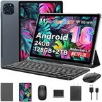 Tablet 2025 World's First Android 16 Tablet with Gemini AI, 11 Inch FHD Display, 24GB RAM 128GB ROM /2TB TF, T7250 CPU+13MP Camera, 8000mAh, Widevine L1, 2 in 1 Tablets with Keyboard Mouse Stylus
