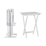 Powell Tray Table, Metal, White