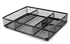 EasyPAG Mesh Collection Desk Accessories Drawer Organizer Accessories Tray 5 Compartments Multi-use Storage Box, Black