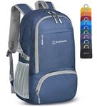 ZOMAKE Lightweight Foldable Backpack - Packable Foldable Rucksack 30L Small Packable Backpcks Walking Rucksacks Travel Daypack For Men Women Outdoor Camping Hiking - (Navy Blue)