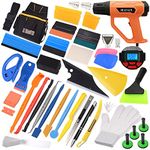 FOSHIO 2000W Large Digital LCD Display Heat Gun Kit with Vinyl Wrap Tool Kit, Felt Squeegee, Window Squeegee, Utility Knife, Vinyl Cutter, Waist Bag, Wrap Magnets, Scraper Tool Window Tint Kit