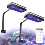 PopBloom 2xRL180 Smart-APP Aquarium LED Reef Light Full Spectrum Marine Coral Lights for Reef Tannk 48-60Inch Aquarium Saltwater Fish Tank Lamp (with Arm Kit)