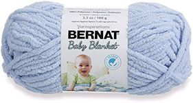 Bernat Baby Blanket Yarn, 3.5 oz, Gauge 6 Super Bulky, Baby Blue