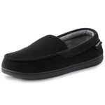 RockDove Men’s Removable Insole Slippers with SILVADUR Anti-Odor Protection, Size 9 UK Men, Black