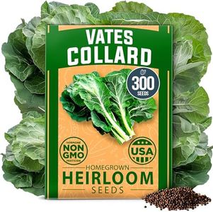HOME GROWN Vates Collard Seeds Pack (Brassica oleracea) - Your Go-to Nutritious Greens, High Germination Non-GMO Heirloom Vegetable Seeds for Any Garden, Vates Collard - Approx. 300 Seeds