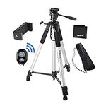 Ultrapro 72" Inch Heavy-Duty Aluminum Camera Tripod with Universal Smartphone Mount + Bluetooth Remote Control Camera Shutter for All Smartphones, Includes Bonus Microfiber Cleaning Cloth