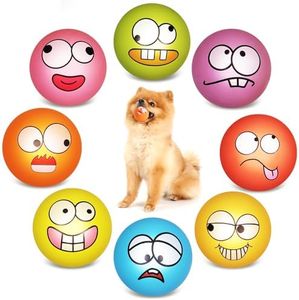 HDSX Squeaky Dog Toys Soft Latex Rubber Squeaky Dog Balls for Puppy Small Pet Dogs (8 Pack) (Round Balls)