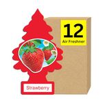 Little Trees 12 Pack Car Freshner 10312 Air Freshener Strawberry Scent - Single Tree per Package