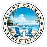 Grand Cayman Sticker Cayman Islands Hiking Souvenir Decal Vinyl Small Waterproof for Water Bottle Mug Passport Book Scrapbook Notebook Laptop Tumbler Skateboard Computer Phone Size 4" Funny Gift