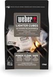 Weber Lighter Cubes/BBQ Accessory, Fire Starter for Barbecue Charcoal & Briquettes, Fast Ignition, Clean Handling, Odourless, 22 Pieces