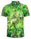 Dancinova Shit Shirt Mens Dinosaur Hawaiian Shirt Funny Shirts Holiday Party Shirts,M