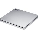 LG Electronics 8X USB 2.0 Super Multi Ultra Slim Slot Portable DVD+/-RW External Drive with M-DISC Support, Retail (Silver) GP70NS50