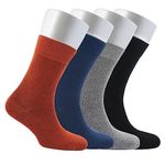 Cosyfeel® Crew Socks for Men 4-Pairs, Bamboo Viscose, Seamless Toe & Moisture Wicking Mens Dress Socks Set with Gift Box