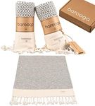 BAROOGA Turkish Hand Towel (Set of 2) for Kitchen and Bathroom | Diamond Weave, 100% Cotton, 50 X 100 cm | Prewashed Decorative Peshtemal Towel for Face, Hand, Hair, Yoga, Dishcloth, Tea Towel (Baby Blue)