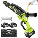Supstable Mini Chainsaw Cordless 8-inch: Handheld Saws for Tree Trimming Wood Cutting, Electric Chain Saw with 2×4000mAh Rechargeable Batteries, Auto Oiler, Gifts for Men Dad Husband Fathers Garden