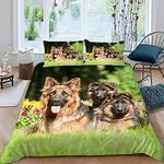 KAVITO Duvet Cover 3D Printed German Shepherd Bedding Set King Size 220x230 3 PCS Pillowcases Ultra Soft Anti Allergic Luxury Microfiber Pet Cute Duvet Cover set Adults Children