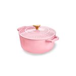 CUMIN CO. Cast Iron Dutch Oven 1.2L, 16 cm | Induction Base Cookware | 10 Years Warranty | Non Toxic Non Stick Biryani Pot with Lid | Heavy Bottom | Chemical Free Coating | Free Accessories | Pink (Rosé)