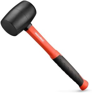 ValueMax 16oz Rubber Mallet Hammer, Fiberglass Handle, Double-Faced Soft Mallet, Soft Blow Tasks without Damage for Camping, Flooring, Tent Stakes, Woodworking