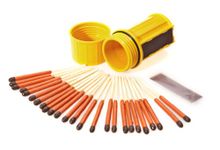 UCO Stormproof Match Kit with Waterproof Case, 25 Stormproof Matches and 3 Strikers - Yellow