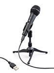 TIE Studio Dynamic USB Microphone for PC, Broadcasting, Youtube, Skype i(incl.Pop Filter, USB Cable, Tripod Stand and Microphone Clip), black