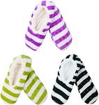 Adult Size Large Super Soft Warm Cozy Fuzzy Slippers Non-Slip Lined Socks - Assortment N18