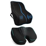 kossto Ultimate Pro Seat Cushion & Backrest Cushion Combo, Relieves Back, Coccyx Pain, Memory Foam for Orthopedic Support, for Long Sitting Hours on Office/Home Chair with 2 Years Warranty (Black)