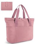 bagsmart Tote Bag for Women, Large Foldable Tote Bag, Handbags & Shoulder Bags with Zipper for Travel, Beach, Gym, Work, School-16.5''L x 6''W x 14''H