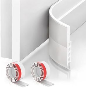 Suptikes 2 Pack Door Draft Stopper，Door Sweep for Exterior & Interior Doors,Door Bottom Seal Dust and Noise Insulation Weather Stripping Draft Guard Insulator, 2" W x 39" L,White