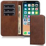 iPhone 11 Pro Max Wallet Case with Card Holder Slot FROLAN Premium PU Leather Strong Magnetic Flip Folio Kickstand Drop Protection Shockproof Cover for iPhone 11 Pro Max 6.5 inch (Dark Brown)