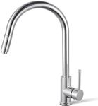 ACA International WELS Pull Out Kitchen Tap with Brass Spray Head, High Arc Gooseneck 360° Swivel Kitchen Mixer Tap Laundry Bar Faucet Taps(Chrome)