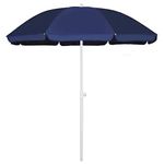 AMMSUN 6FT Portable Picnic Outdoor Canopy Sunshade Beach Umbrella with Tilt Function, Small Patio Umbrella - UPF 50+ protection Beach Chair Umbrella blue