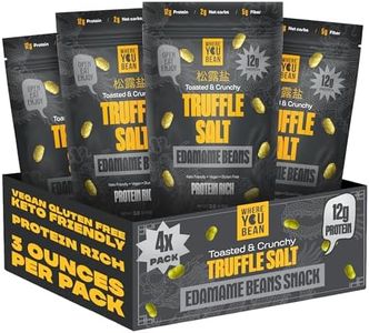 Where You Bean Edamame Beans Snack (Truffle Salt) - Crunchy and Dry Roasted Edamame Beans - High Protein Snacks, Keto and Vegan Healthy Snacks for Adults & Low Carb Asian Snack 3oz (Pack of 4)