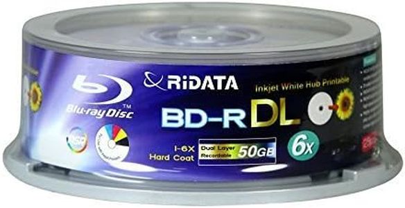 Ritek 50GB BD-R DL Dual-Layer Blu-Ray Writable Disc, 6x, 25pk