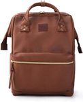 Kah&Kee Leather Backpack for Women and Men | Teacher, Diaper Bag Backpack, Work, School, Nurse, College & Travel, Brown, Medium, Travel Backpacks