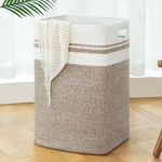 OIAHOMY Laundry Hamper, Large Laundry Basket 91L, Clothes Storage Basket for Blankets-Yellow