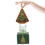 Christmas Tree Money Box for Cash Gift, Funny Pull Cash from Money Case for Women Men Surprise, Novelty Xmas Cash Drawer DIY Cake with Pull Out Card for Wife Girlfriend Mother Friends