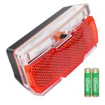 Bike Rack Tail Light with 2 Modes Steady and Flashing, Bicycle Rear Rack Light Easy to Install on Cargo Rack, Fit 50mm Bolt Holes Mount, Rear Light for Bicycle